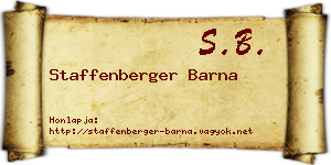 Staffenberger Barna névjegykártya
